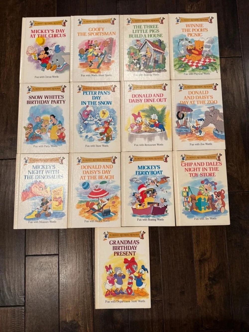 Vintage 1988 Disney Rhyming Reader Hardcover Books Grolier - Lot of 12